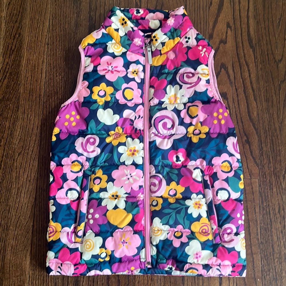 Hanna Andersson Floral Kids Vest - Pink, Yellow, Blue